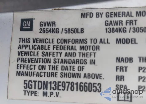 2007 Hummer H3 Suv z USA, uszkodzony, nr VIN 5GTDN13E978166053